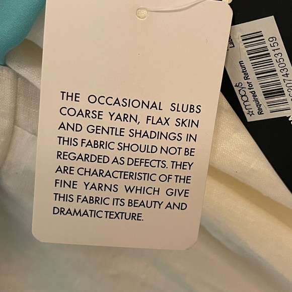 Inc. Int. Concepts White Linen Pants with Aqua Chiffon Belt with Pockets 18W - Picture 3 of 6